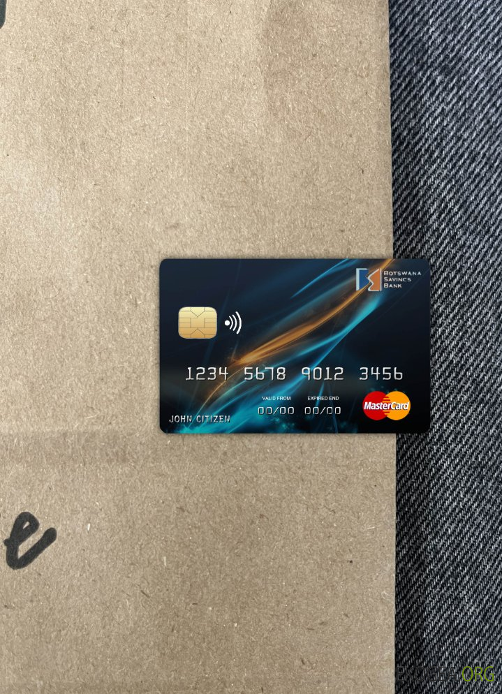 Photolook mastercard de la banque d'épargne du Botswana